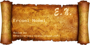 Ercsei Noémi névjegykártya